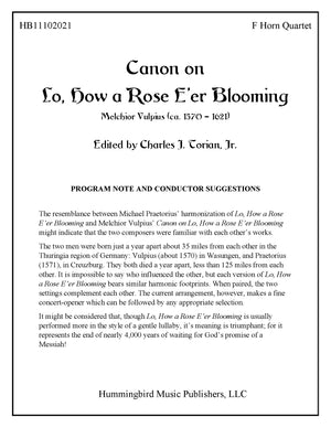 CANON ON LO, HOW A ROSE E'ER BLOOMING