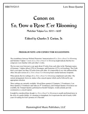 CANON ON LO, HOW A ROSE E'ER BLOOMING