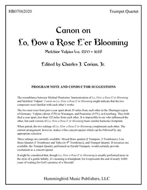 CANON ON LO, HOW A ROSE E'ER BLOOMING