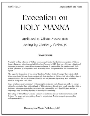 EVOCATION ON HOLY MANNA