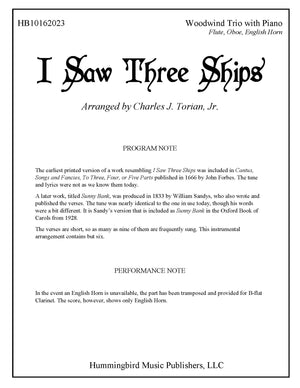 I SAW THREE SHIPS